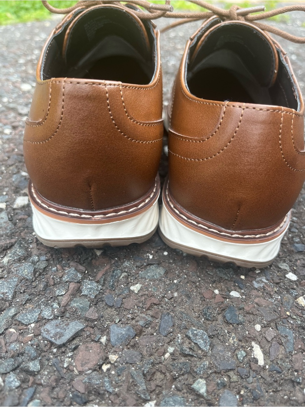 Stafford Cooper Boys 5M Brown Cap Toe Oxford Dress Shoes EUC - Picture 4 of 6